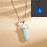 Creative Bullet Shape Luminous Natural Stone Pendant Fashion Necklace - Color NO.4
