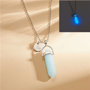 Creative Bullet Shape Luminous Natural Stone Pendant Fashion Necklace - Color NO.4