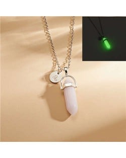 Creative Bullet Shape Luminous Natural Stone Pendant Fashion Necklace - Color NO.9
