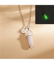 Creative Bullet Shape Luminous Natural Stone Pendant Fashion Necklace - Color NO.9