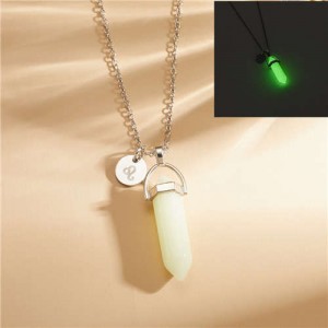 Creative Bullet Shape Luminous Natural Stone Pendant Fashion Necklace - Color NO.11