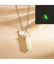 Creative Bullet Shape Luminous Natural Stone Pendant Fashion Necklace - Color NO.11