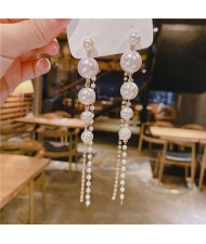 Size Gradient Size Pearl Long Style Korean Fashion Wholesale Jewelry Earrings