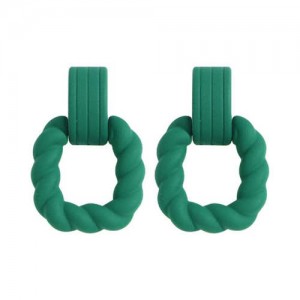 Rope Hoop Green Series Fashion Women Wholesale Costume Earrings