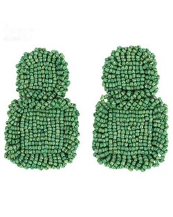Weaving Beads Green Series Bold Fashion Women Wholesale Costume Earrings