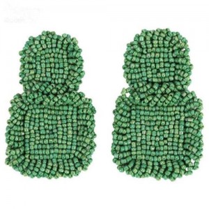 Weaving Beads Green Series Bold Fashion Women Wholesale Costume Earrings