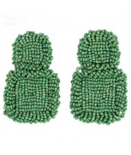 Weaving Beads Green Series Bold Fashion Women Wholesale Costume Earrings