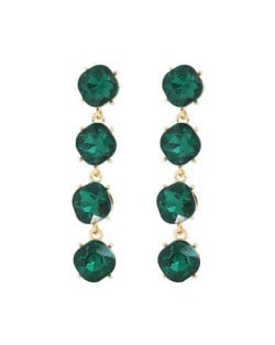 Green String Design Bling Fashion Rhinestone Wholesale Boutique Dangle Earrings