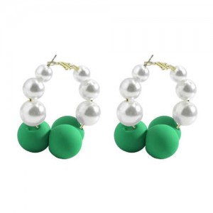 Korean Fashion Mixed Loop Pearl Wholesale Earrings