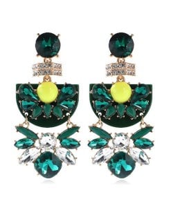 Luxrury Baroque Style Geometric Green Fashion Women Boutique Earrings