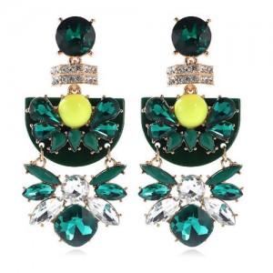 Luxrury Baroque Style Geometric Green Fashion Women Boutique Earrings