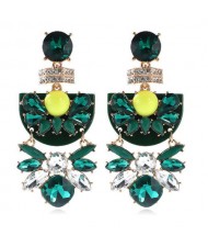 Luxrury Baroque Style Geometric Green Fashion Women Boutique Earrings