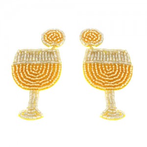U.S. Bohemian Fashion Cocktail Cup Women Wholesale Costume Earrings - Yellow