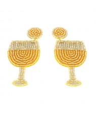 U.S. Bohemian Fashion Cocktail Cup Women Wholesale Costume Earrings - Yellow