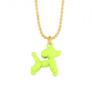 U.S. High Fashion Ballon Dog Pendant 18K Gold Plated Women Wholesale Costume Necklace - Yellow