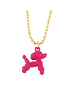 U.S. High Fashion Ballon Dog Pendant 18K Gold Plated Women Wholesale Costume Necklace - Rose