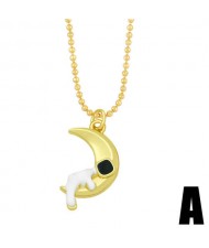 Astronaut Design Pendant U.S. and European Fashion Celestial Wholesale Costume Necklace - Moon