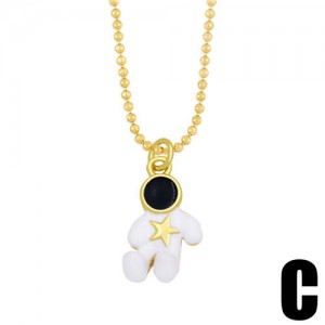 Astronaut Design Pendant U.S. and European Fashion Celestial Wholesale Costume Necklace - Sitting