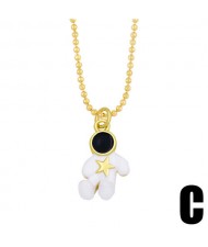 Astronaut Design Pendant U.S. and European Fashion Celestial Wholesale Costume Necklace - Sitting