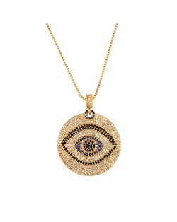 U.S. High Fashion Round Evil Eye Luxury Cubic Zirconia Wholesale Women Costume Necklace