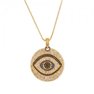U.S. High Fashion Round Evil Eye Luxury Cubic Zirconia Wholesale Women Costume Necklace
