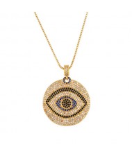 U.S. High Fashion Round Evil Eye Luxury Cubic Zirconia Wholesale Women Costume Necklace