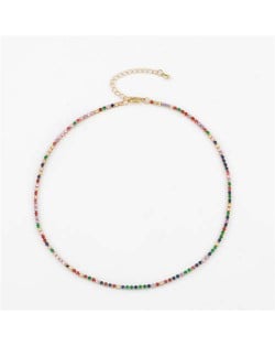 Colorful Cubic Zirconia Embelished Wholesale Jewelry Short Women Choker Necklace