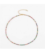 Colorful Cubic Zirconia Embelished Wholesale Jewelry Short Women Choker Necklace
