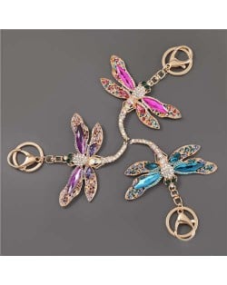 3 Colors Available Korean Fashion Beautiful Dragonfly Women Car Key Chain
