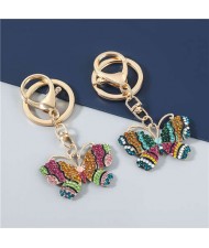 2 Colors Available Colorful Rhinestone Butterfly Women Handbag Pendant Key Chain/ Accessories