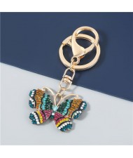 2 Colors Available Colorful Rhinestone Butterfly Women Handbag Pendant Key Chain/ Accessories