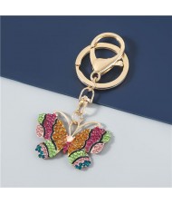 2 Colors Available Colorful Rhinestone Butterfly Women Handbag Pendant Key Chain/ Accessories