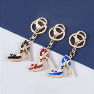 3 Colors Available Oil-spot Glaze High Heel Women Handbag Pendant Fashion Key Chain