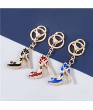 3 Colors Available Oil-spot Glaze High Heel Women Handbag Pendant Fashion Key Chain