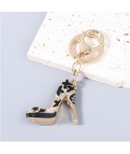 3 Colors Available Oil-spot Glaze High Heel Women Handbag Pendant Fashion Key Chain