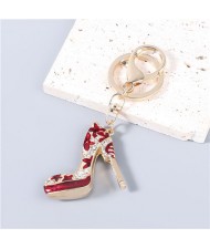 3 Colors Available Oil-spot Glaze High Heel Women Handbag Pendant Fashion Key Chain