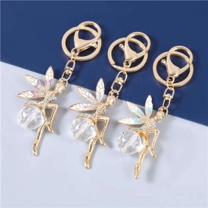 3 Colors Available Pretty Flower Fairy Pendant Car Key Chain