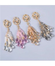 4 Colors Available Exquisite Shining Water Drop Tassel Women Handbag Pendant Key Chain