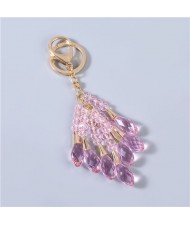 4 Colors Available Exquisite Shining Water Drop Tassel Women Handbag Pendant Key Chain