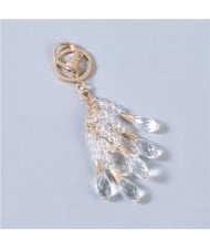 4 Colors Available Exquisite Shining Water Drop Tassel Women Handbag Pendant Key Chain