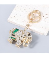 3 Colors Available Vintage Design Colorful Oil-spot Glaze Elephant Key Chain