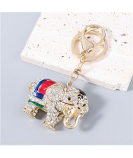 3 Colors Available Vintage Design Colorful Oil-spot Glaze Elephant Key Chain