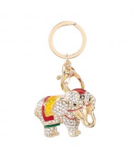 3 Colors Available Vintage Design Colorful Oil-spot Glaze Elephant Key Chain