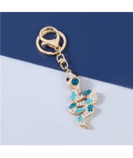 3 Colors Available Bling Rhinestone Snake Modeling Handbag Pendant Key Chain