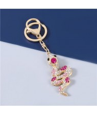 3 Colors Available Bling Rhinestone Snake Modeling Handbag Pendant Key Chain
