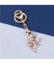 3 Colors Available Bling Rhinestone Snake Modeling Handbag Pendant Key Chain