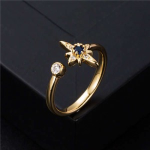 Ethnic Style Shining Star Shape Popular Open-end Women Costume Ring