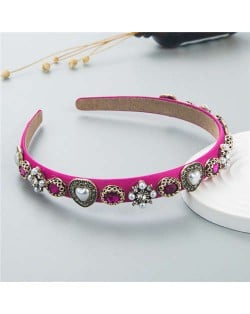 Korean Fashion Elegant Pearl Vintage Alloy Hairhoop - Rose