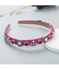 Korean Fashion Elegant Pearl Vintage Alloy Hairhoop - Rose