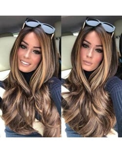 European and American Fashion Gradient Mixed Color Curly Long Synthetic Hair Wholesale Women Wig